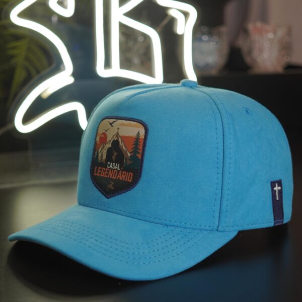Bone Snapback Casal Legendário Azul Celeste Suede