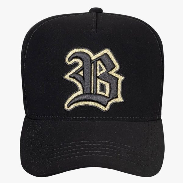 Bone Snapback Nobuck Preto Wings Shine Dourado