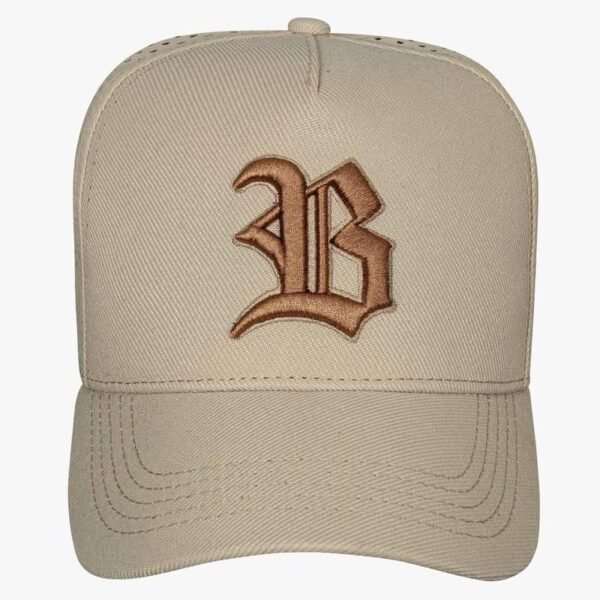 Boné Trucker Laser Bege Logo Marrom