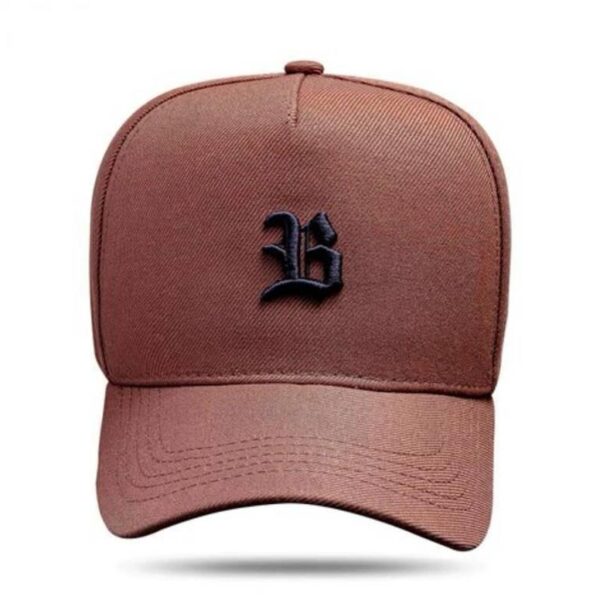 Boné Snapback Basic Marrom Chocolate Logo Preto