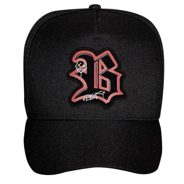 Boné SnapBack Preto Paint Vermelho