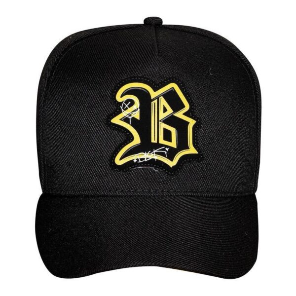 Boné SnapBack Preto Paint Amarelo