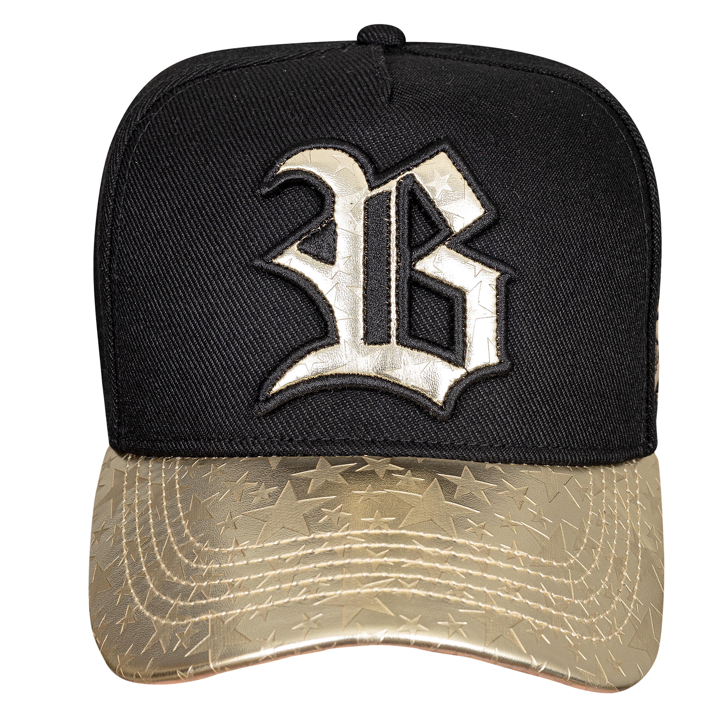 93424-snapback preto shine star gold-1 Bone Snapback Preto Shine Star Gold - Image 1